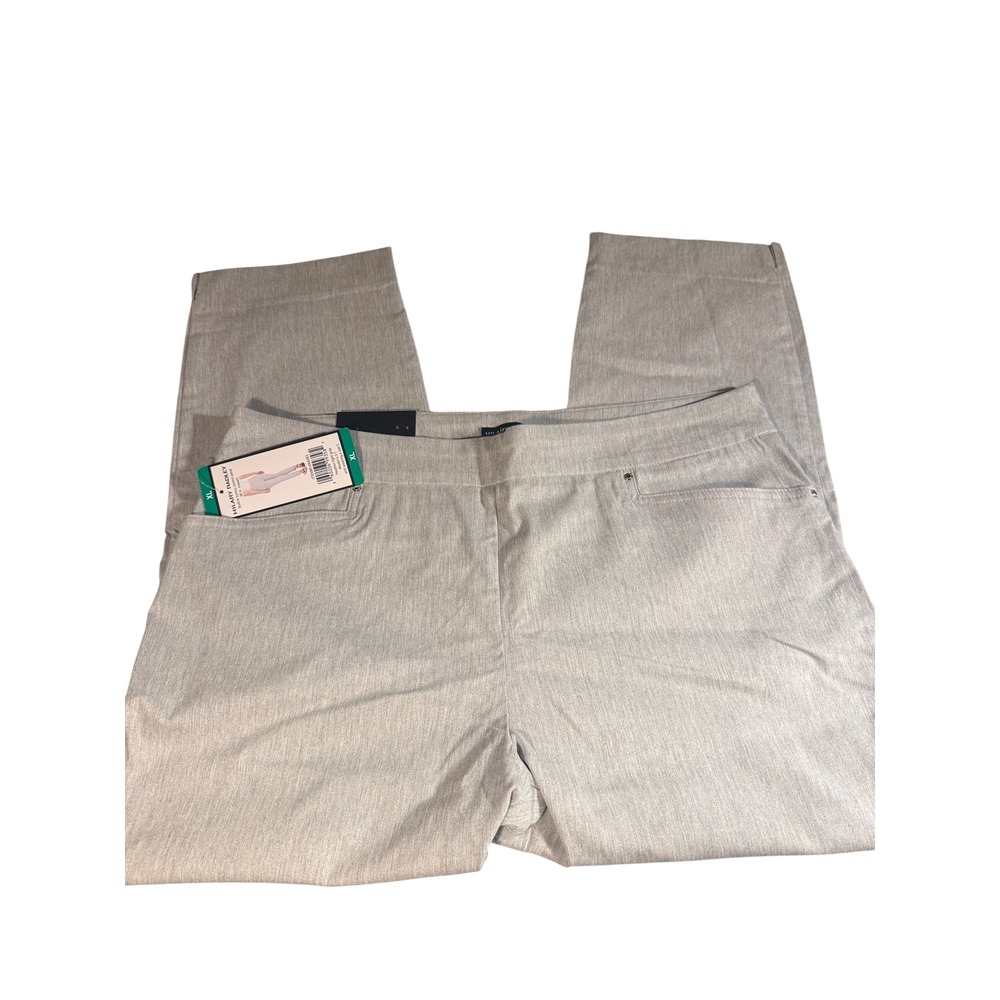 Hilary Radley Womens XL Gray Slim Leg Pull On Pants Tummy Control 1494083 NEW